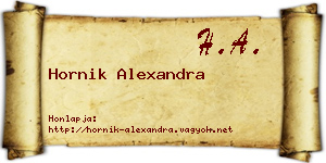 Hornik Alexandra névjegykártya